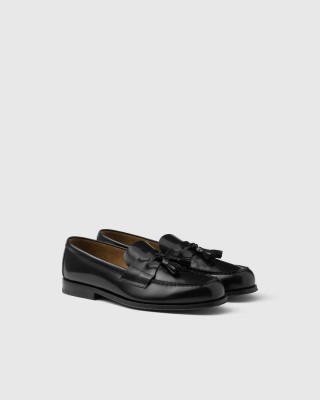 Prada Brushed Leather Loafers Black