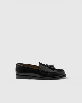 Prada Brushed Leather Loafers Black