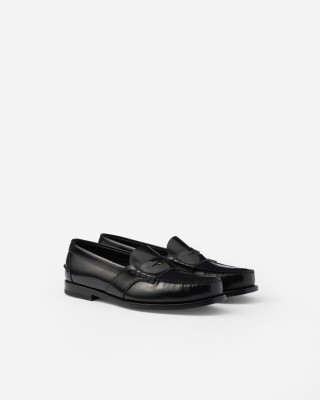 Prada Brushed Leather Loafers Black