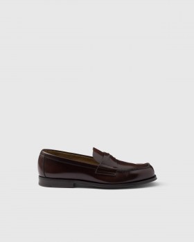 Prada Brushed Leather Loafers Sienna