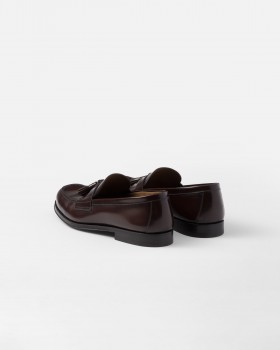 Prada Brushed Leather Loafers Sienna