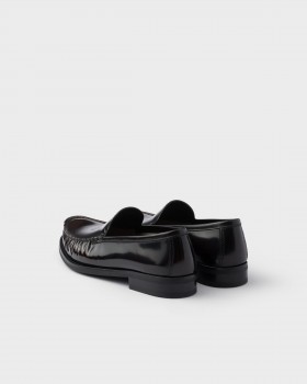 Prada Brushed Leather Loafers Sienna