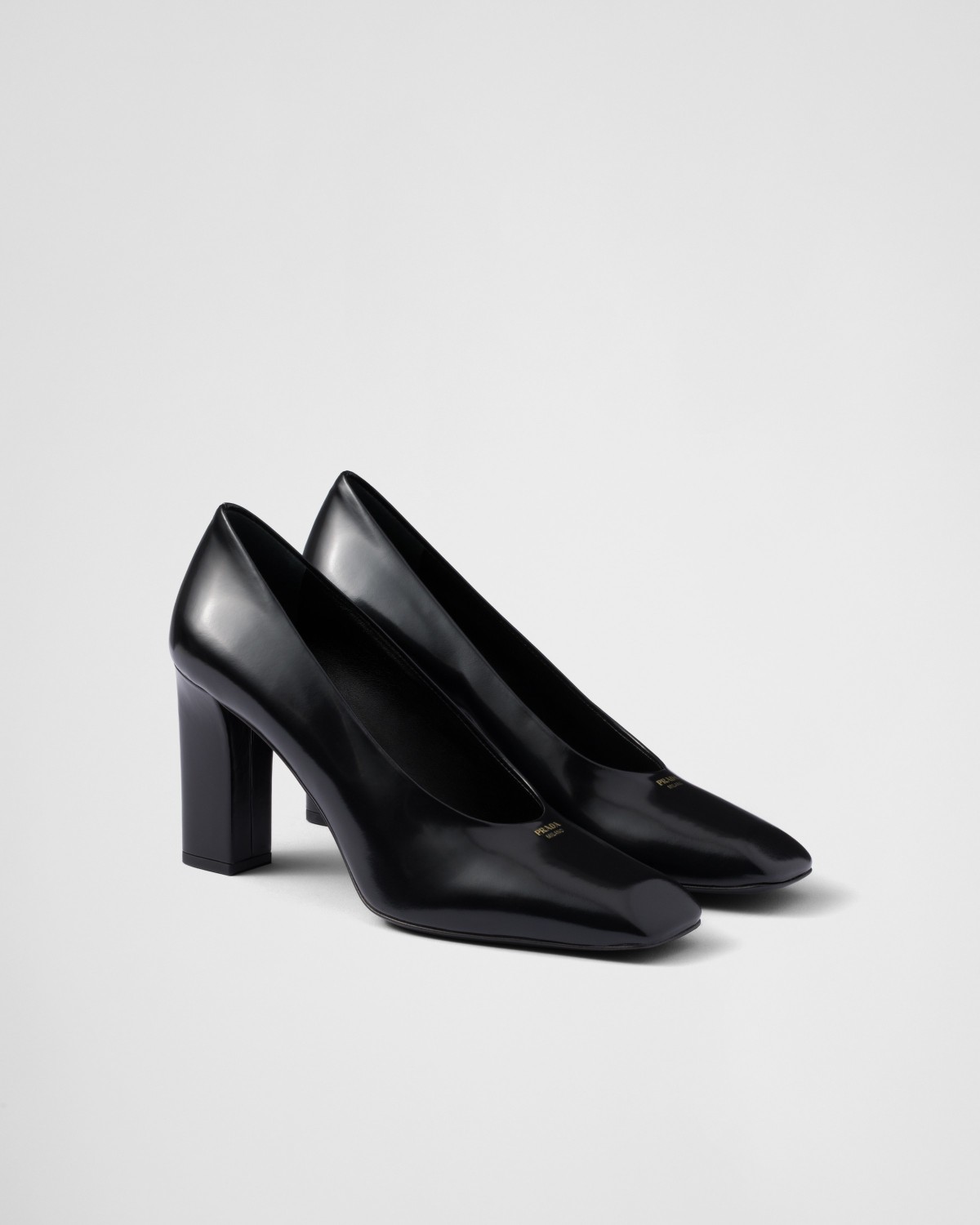 Prada Brushed Leather Pumps Black