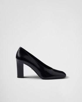Prada Brushed Leather Pumps Black