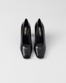 Prada Brushed Leather Pumps Black