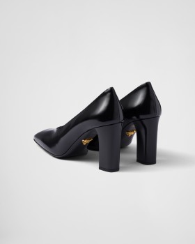Prada Brushed Leather Pumps Black