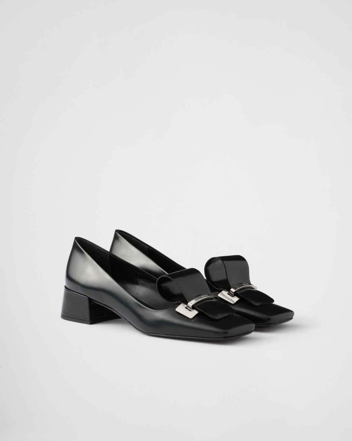 Prada Brushed Leather Pumps Black