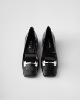 Prada Brushed Leather Pumps Black