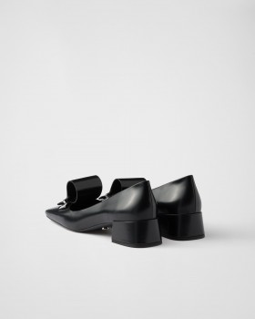Prada Brushed Leather Pumps Black