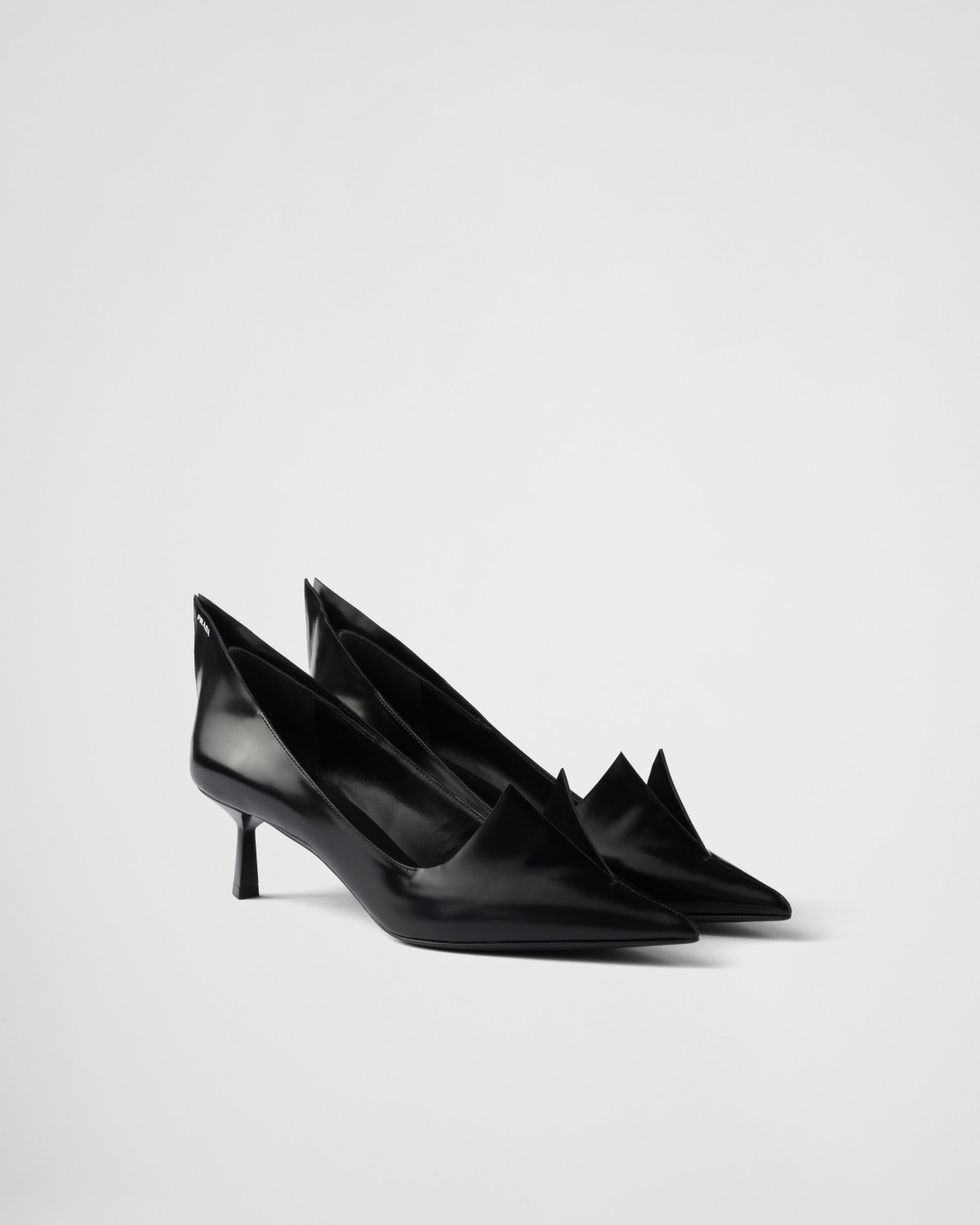 Prada Brushed Leather Pumps Black