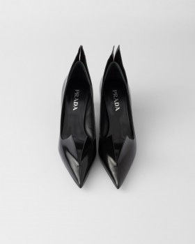 Prada Brushed Leather Pumps Black