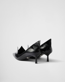 Prada Brushed Leather Pumps Black