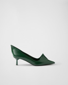 Prada Brushed Leather Pumps Fir Green