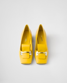 Prada Brushed Leather Pumps Sunny Yellow