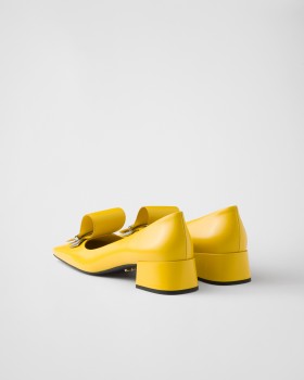 Prada Brushed Leather Pumps Sunny Yellow