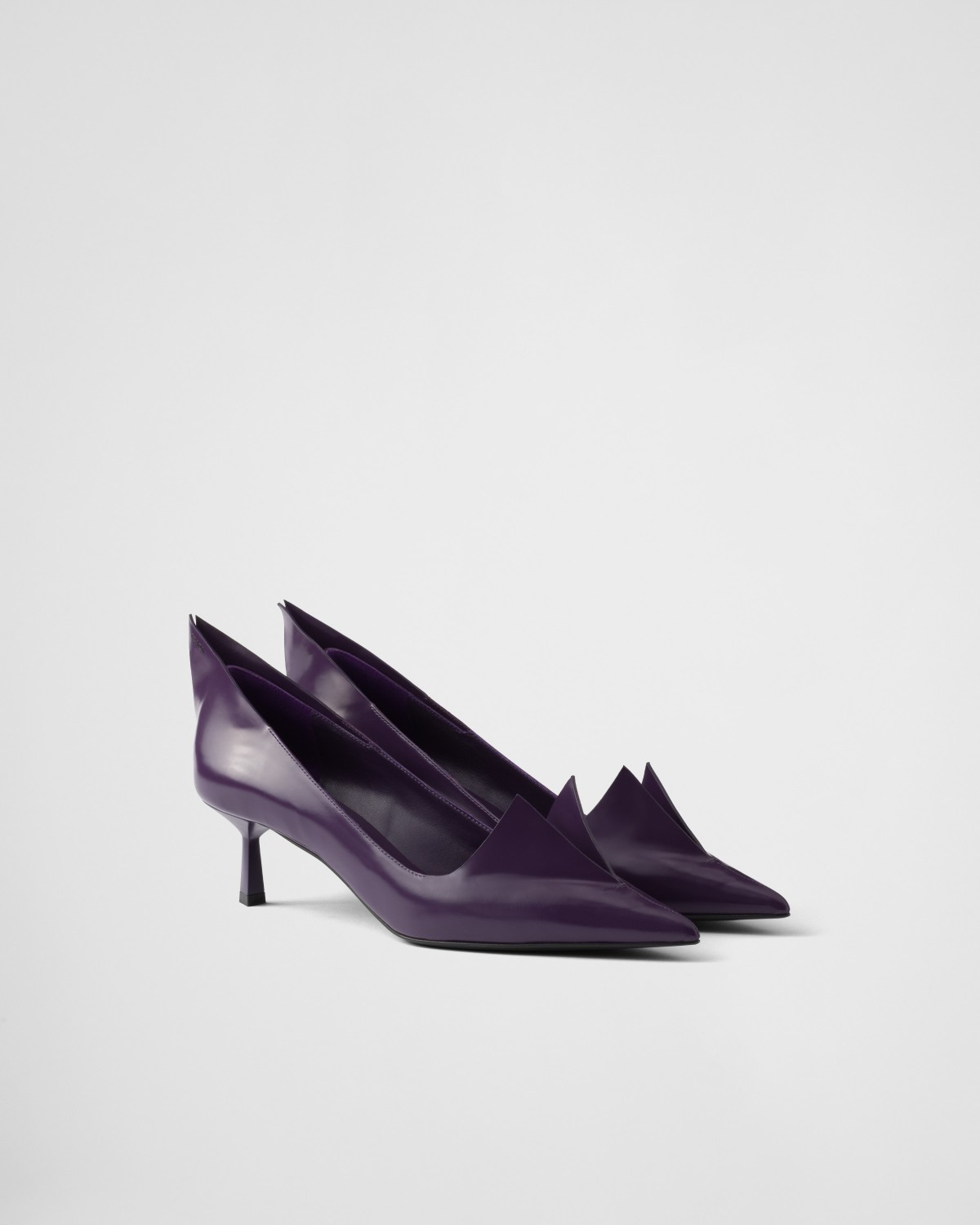 Prada Brushed Leather Pumps Violet