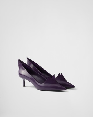 Prada Brushed Leather Pumps Violet