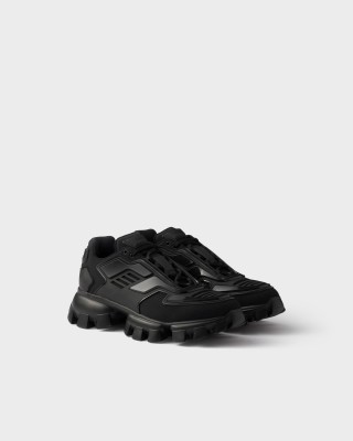 Prada Cloudbust Thunder Knit Fabric Sneakers Black