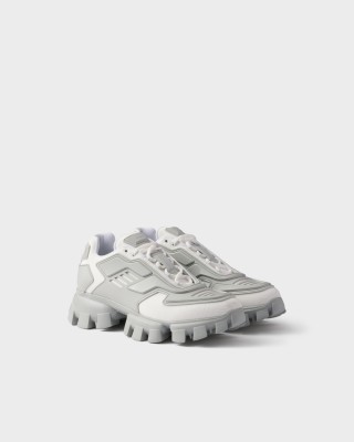 Prada Cloudbust Thunder Knit Fabric Sneakers White/Pearl Gray