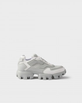 Prada Cloudbust Thunder Knit Fabric Sneakers White/Pearl Gray