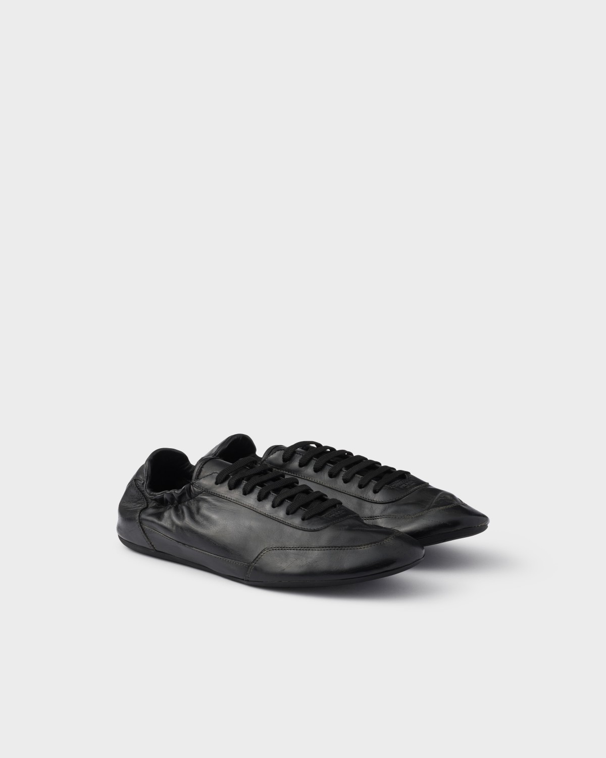 Prada Collapse Leather Sneakers Black