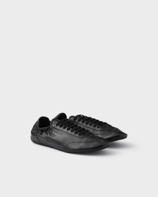 Prada Collapse Leather Sneakers Black