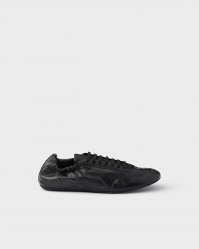 Prada Collapse Leather Sneakers Black