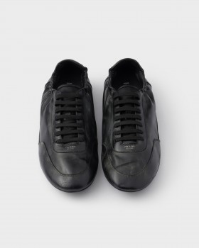 Prada Collapse Leather Sneakers Black