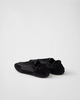Prada Collapse Re-nylon And Suede Elasticized Sneakers Black