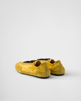 Prada Collapse Re-nylon And Suede Elasticized Sneakers Topaz