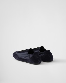 Prada Collapse Re-nylon And Suede Sneakers Navy