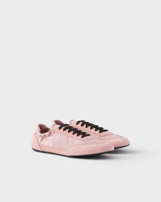 Prada Collapse Re-nylon And Suede Sneakers Peach