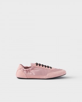 Prada Collapse Re-nylon And Suede Sneakers Peach