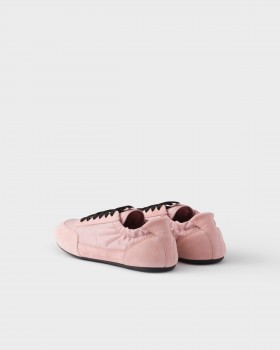 Prada Collapse Re-nylon And Suede Sneakers Peach