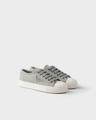 Prada Cotton Gabardine Sneakers Cloudy Gray