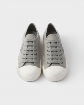 Prada Cotton Gabardine Sneakers Cloudy Gray