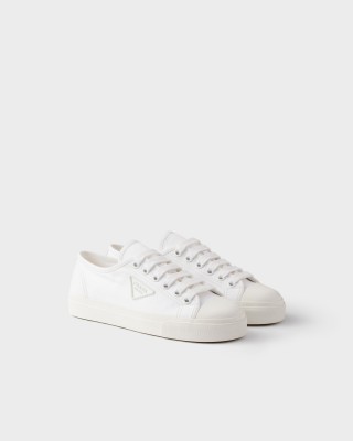 Prada Cotton Gabardine Sneakers White