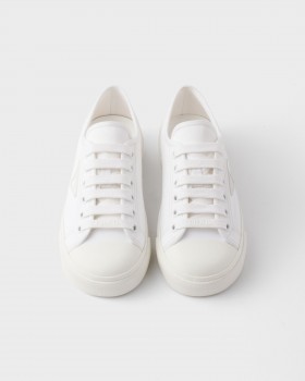 Prada Cotton Gabardine Sneakers White
