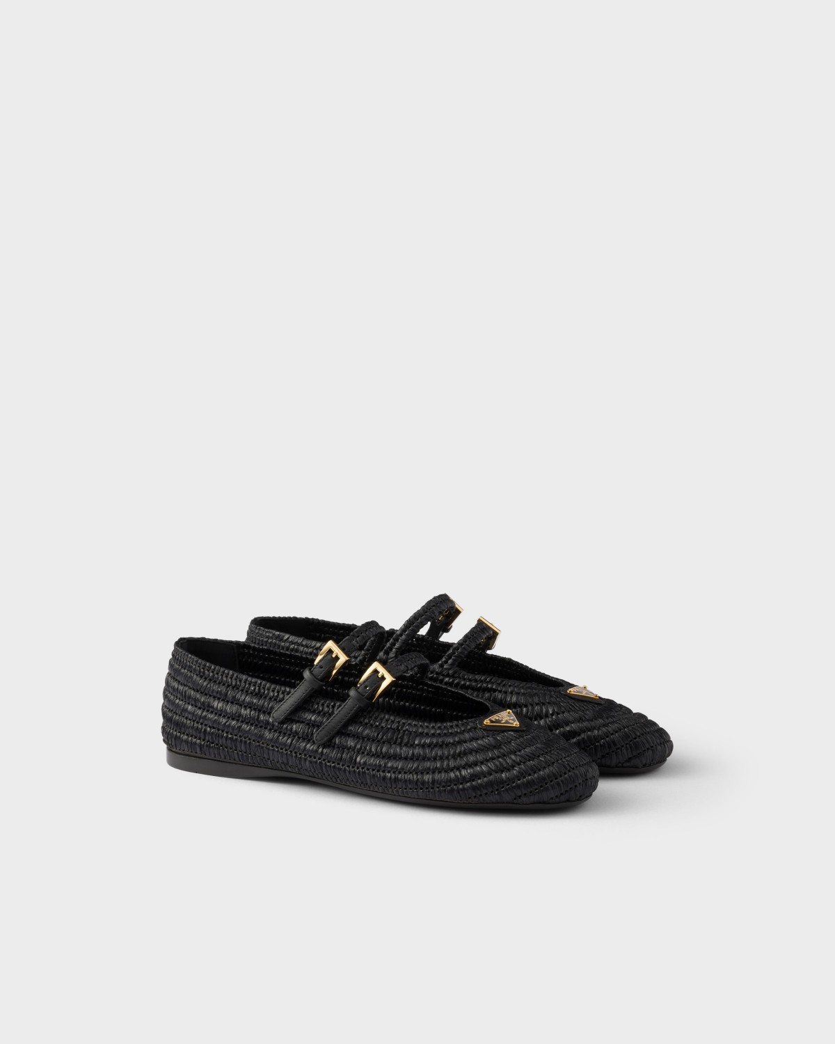 Prada Crochet Ballerinas Black