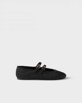 Prada Crochet Ballerinas Black