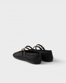 Prada Crochet Ballerinas Black