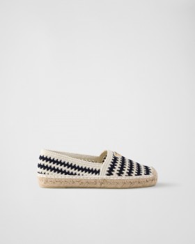 Prada Crochet Espadrilles Navy