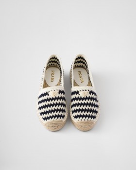 Prada Crochet Espadrilles Navy