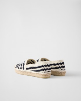 Prada Crochet Espadrilles Navy
