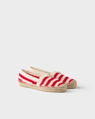 Prada Crochet Espadrilles Red