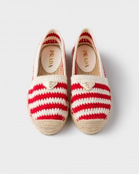 Prada Crochet Espadrilles Red