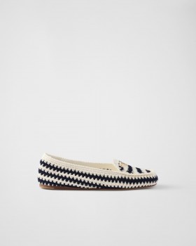 Prada Crochet Loafers Navy