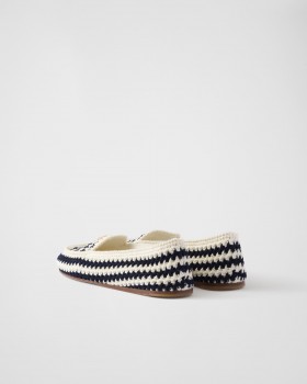 Prada Crochet Loafers Navy
