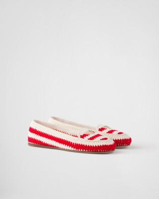 Prada Crochet Loafers Red