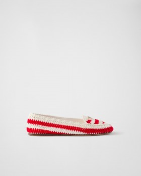 Prada Crochet Loafers Red